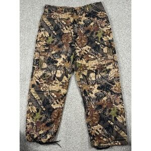VTG Jerzees Outdoors Pants Mens XL Mossy Oak Camo Cargo Adjustable Waist Hunting